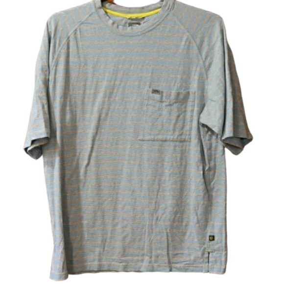 The North Face A5 Blue Striped Pocket Tshirt Small Preppy - Picture 1 of 9